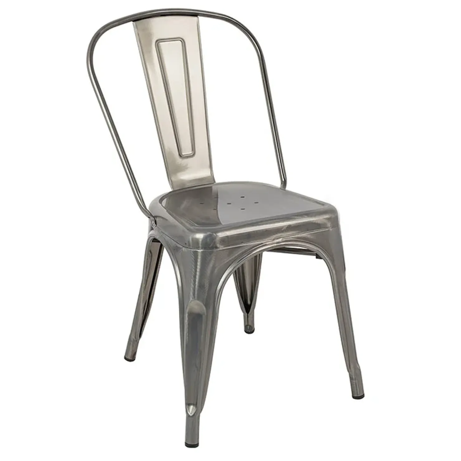 Garnero Arredamenti Set 2 sedie in metallo impilabili grigio laccato Lix Argento Clearance