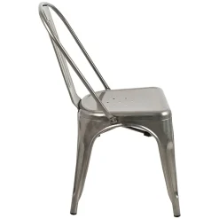 Garnero Arredamenti Set 2 sedie in metallo impilabili grigio laccato Lix Argento Clearance