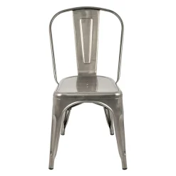 Garnero Arredamenti Set 2 sedie in metallo impilabili grigio laccato Lix Argento Clearance