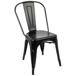 Garnero Arredamenti Set 2 sedie in metallo impilabili opaco Lix Nero