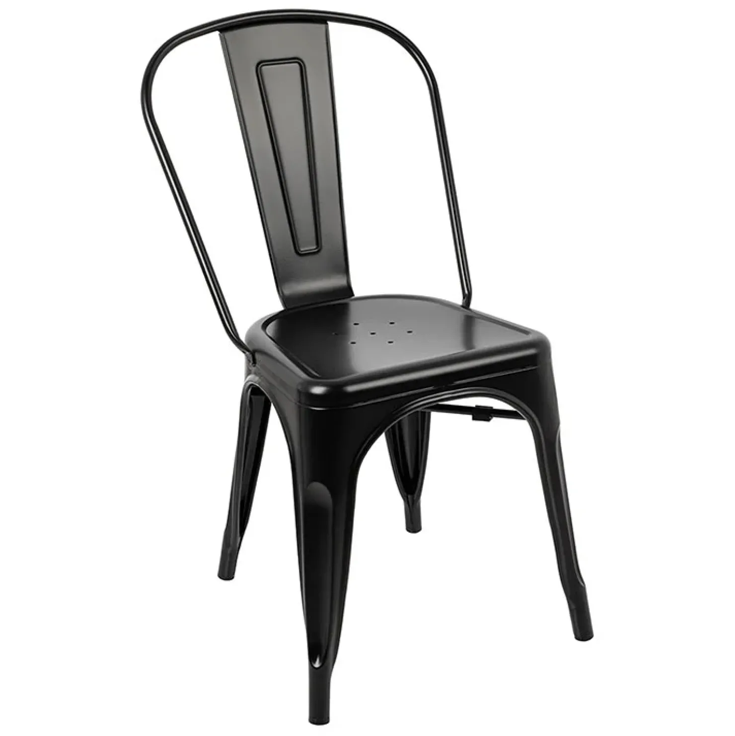 Garnero Arredamenti Set 2 sedie in metallo impilabili opaco Lix Nero