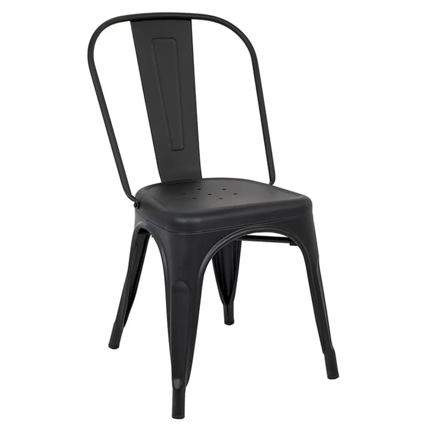 Garnero Arredamenti Set 2 sedie in metallo impilabili opaco Lix Nero