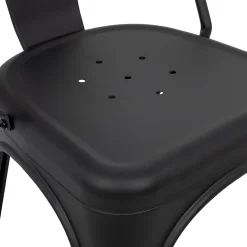 Garnero Arredamenti Set 2 sedie in metallo impilabili opaco Lix Nero