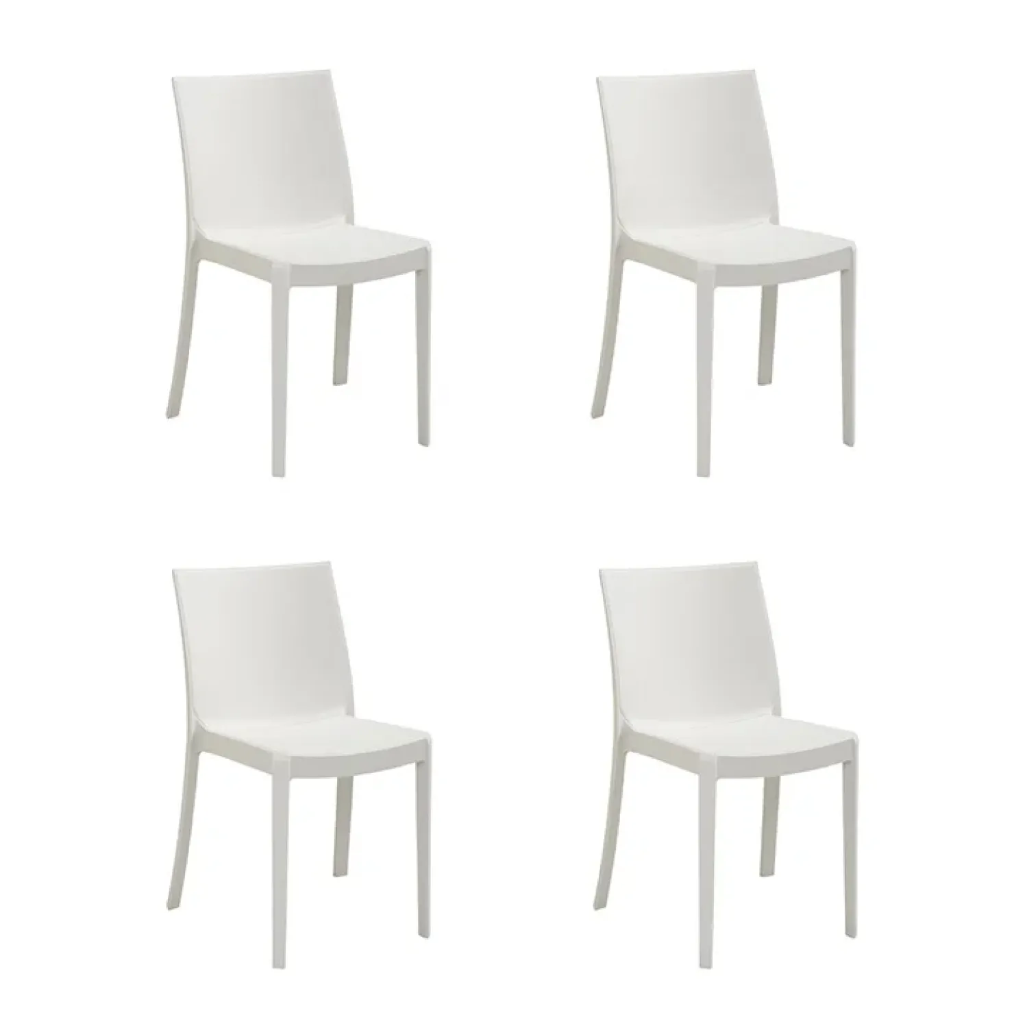 Garnero Arredamenti Set 4 sedie in polipropilene impilabili bianco Olbia