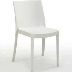 Garnero Arredamenti Set 4 sedie in polipropilene impilabili bianco Olbia