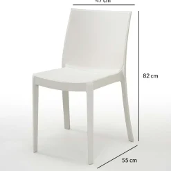 Garnero Arredamenti Set 4 sedie in polipropilene impilabili bianco Olbia