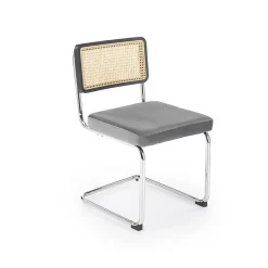 Garnero Arredamenti Set 2 sedie moderne da sala in rattan e tessuto nero Choco Grigio Outlet