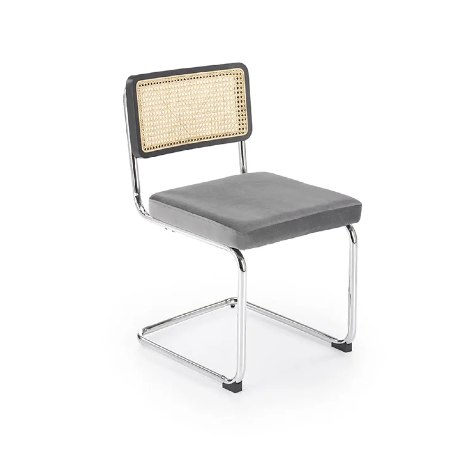 Garnero Arredamenti Set 2 sedie moderne da sala in rattan e tessuto nero Choco Grigio Outlet