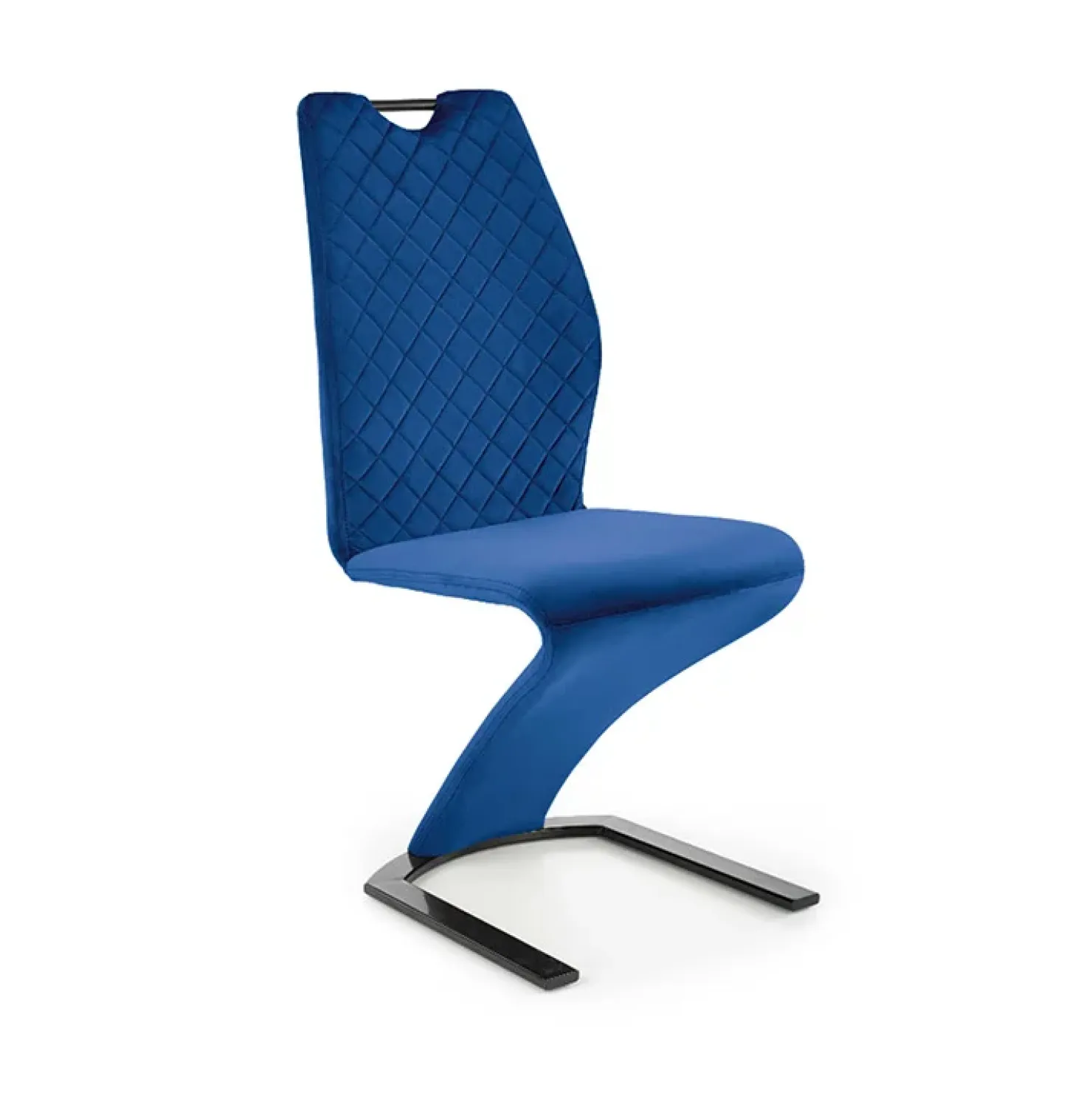 Garnero Arredamenti Set 2 sedie moderne imbottite in velluto acciaio nero Juliet Blu Best