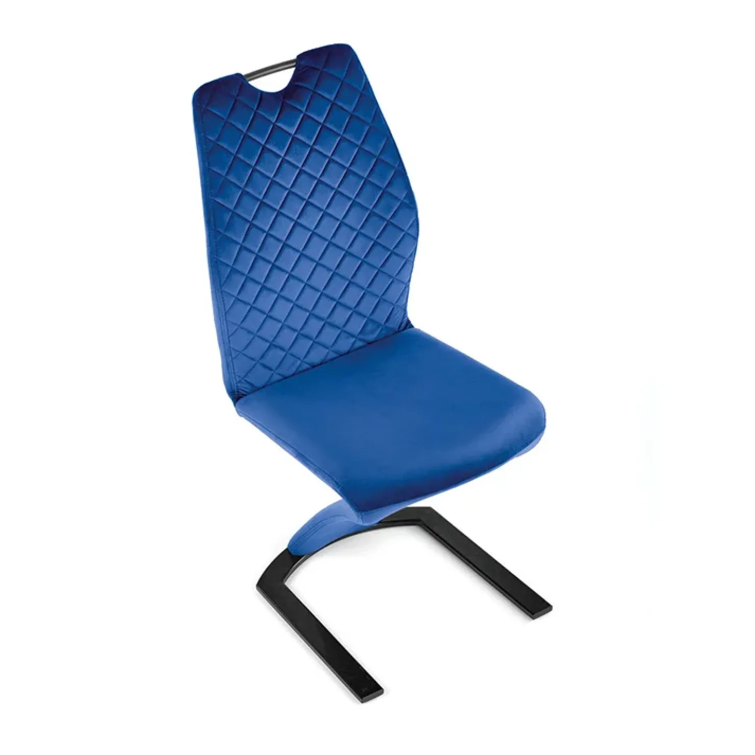 Garnero Arredamenti Set 2 sedie moderne imbottite in velluto acciaio nero Juliet Blu Best