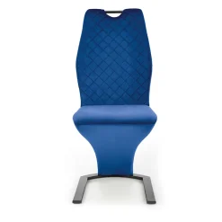 Garnero Arredamenti Set 2 sedie moderne imbottite in velluto acciaio nero Juliet Blu Best