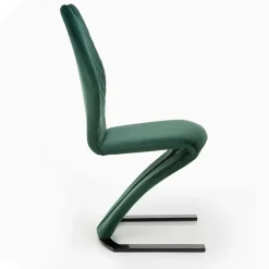 Garnero Arredamenti Set 2 sedie moderne imbottite in velluto acciaio nero Juliet Verde Outlet