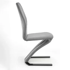 Garnero Arredamenti Set 2 sedie moderne imbottite in velluto acciaio nero Juliet Grigio Best