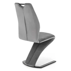 Garnero Arredamenti Set 2 sedie moderne imbottite in velluto acciaio nero Juliet Grigio Best