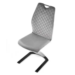 Garnero Arredamenti Set 2 sedie moderne imbottite in velluto acciaio nero Juliet Grigio Best