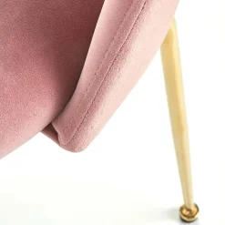 Garnero Arredamenti Set 4 sedie moderne in velluto rosa con gambe acciaio oro Jamila Outlet