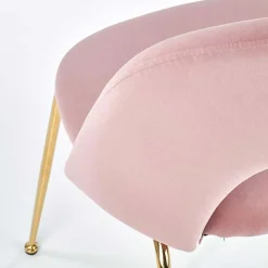 Garnero Arredamenti Set 4 sedie moderne in velluto rosa con gambe acciaio oro Jamila Outlet