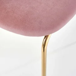 Garnero Arredamenti Set 4 sedie moderne in velluto rosa con gambe acciaio oro Jamila Outlet