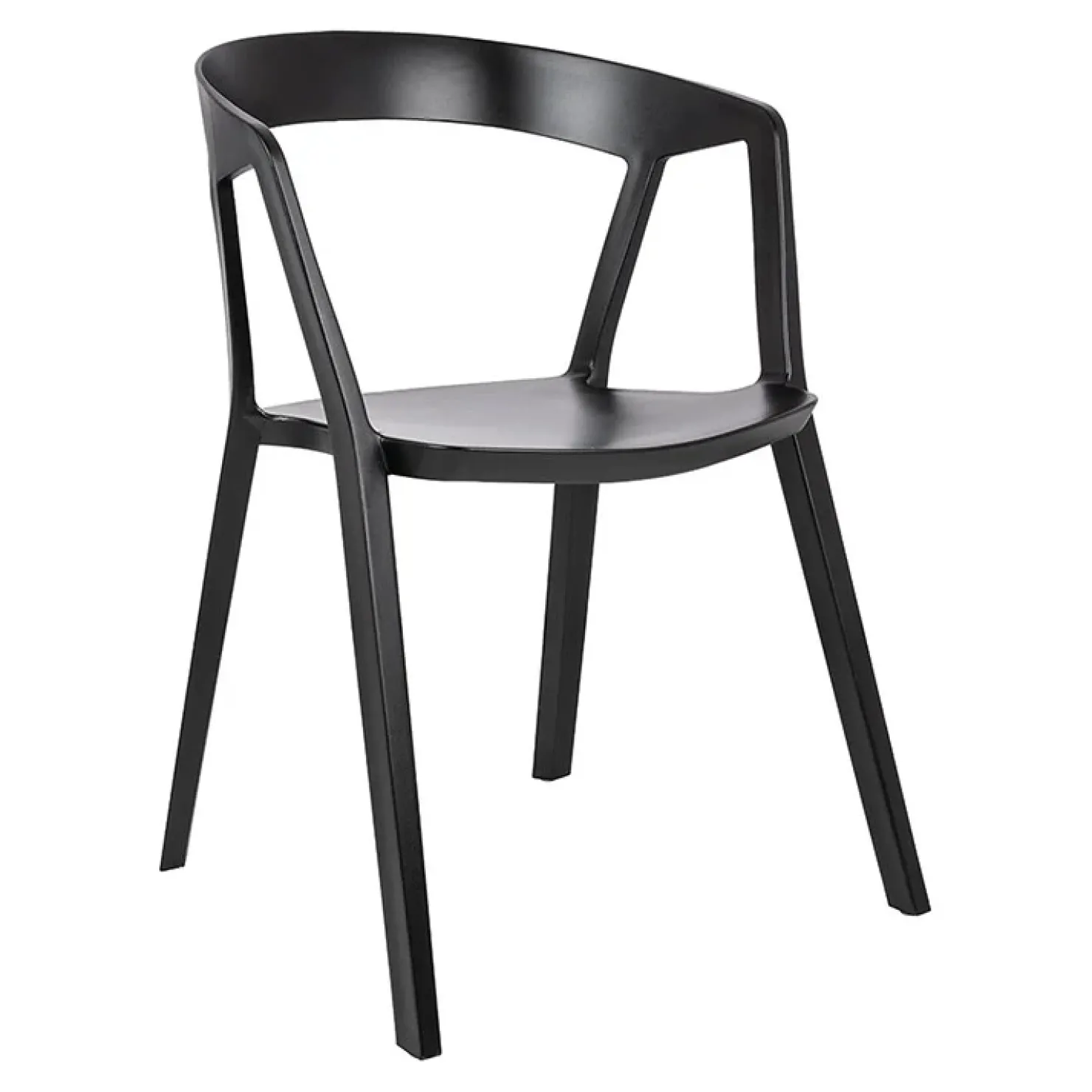 Garnero Arredamenti Set 2 sedie polipropilene impilabili nero opaco Gandia Outlet