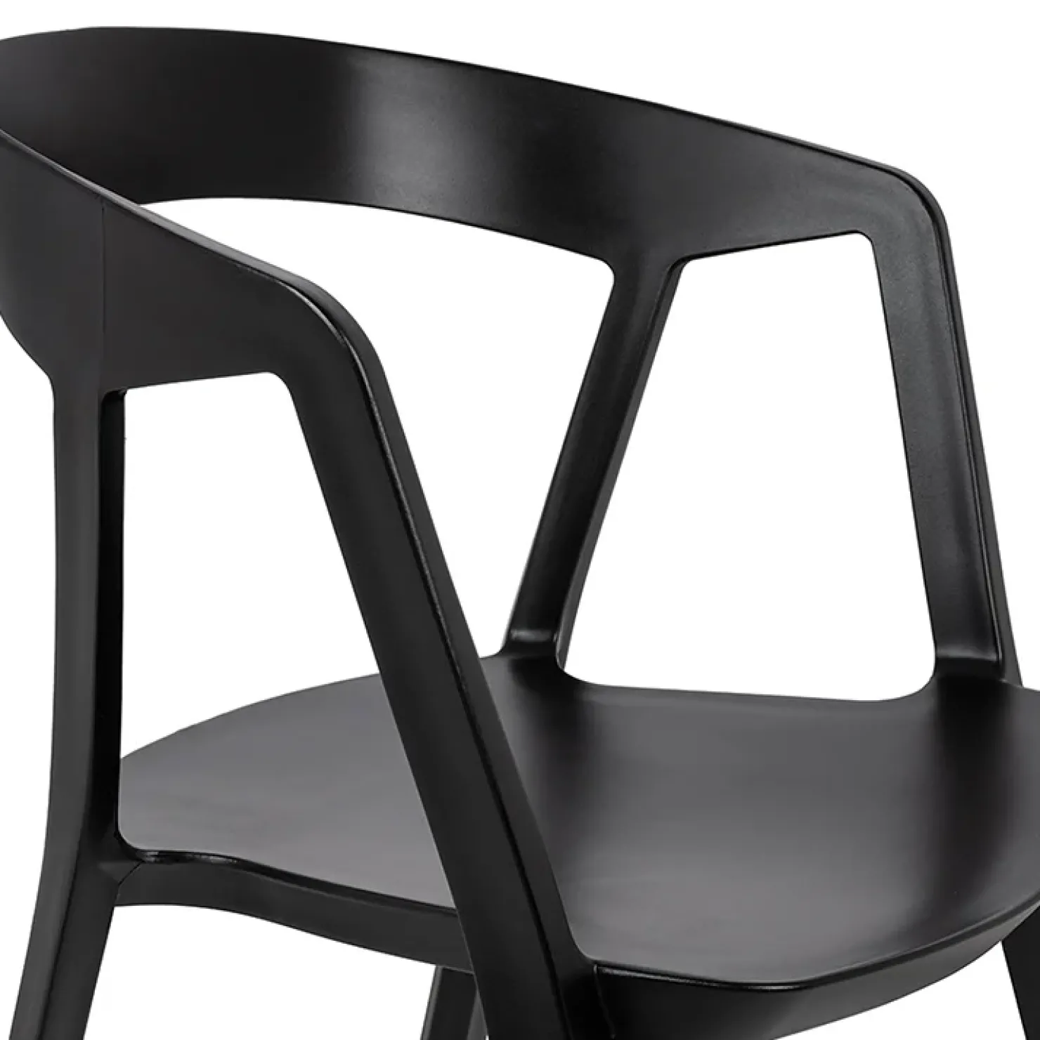 Garnero Arredamenti Set 2 sedie polipropilene impilabili nero opaco Gandia Outlet