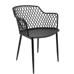 Garnero Arredamenti Set 2 sedie polipropilene design con braccioli nero opaco Messina Hot