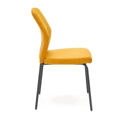 Garnero Arredamenti Set 4 sedie sala moderne in tessuto Corvo Senape