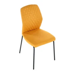 Garnero Arredamenti Set 4 sedie sala moderne in tessuto Corvo Senape