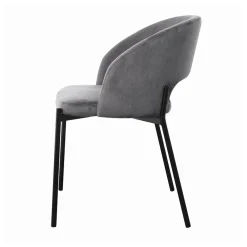 Garnero Arredamenti Set 2 sedie soggiorno imbottite in velluto grigio Himeko Best