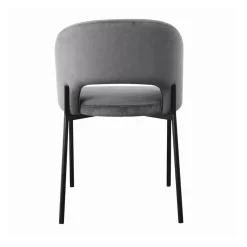 Garnero Arredamenti Set 2 sedie soggiorno imbottite in velluto grigio Himeko Best