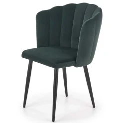 Garnero Arredamenti Set 2 sedie soggiorno imbottite in velluto verde con gambe in nero Cinzia Clearance