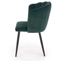 Garnero Arredamenti Set 2 sedie soggiorno imbottite in velluto verde con gambe in nero Cinzia Clearance