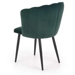 Garnero Arredamenti Set 2 sedie soggiorno imbottite in velluto verde con gambe in nero Cinzia Clearance