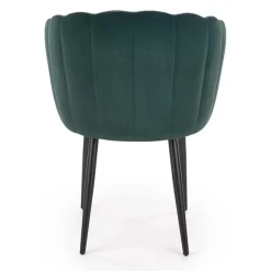 Garnero Arredamenti Set 2 sedie soggiorno imbottite in velluto verde con gambe in nero Cinzia Clearance