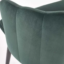 Garnero Arredamenti Set 2 sedie soggiorno imbottite in velluto verde con gambe in nero Cinzia Clearance