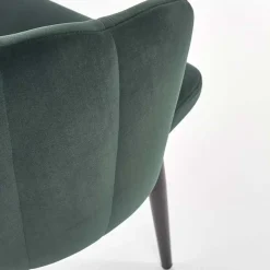 Garnero Arredamenti Set 2 sedie soggiorno imbottite in velluto verde con gambe in nero Cinzia Clearance