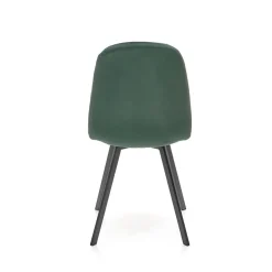 Garnero Arredamenti Set 4 sedie soggiorno moderne in velluto verde scuro nero Icaro Outlet