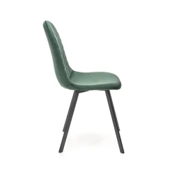Garnero Arredamenti Set 4 sedie soggiorno moderne in velluto verde scuro nero Icaro Outlet