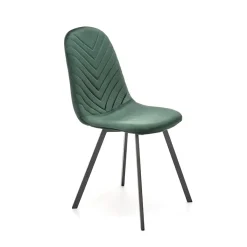 Garnero Arredamenti Set 4 sedie soggiorno moderne in velluto verde scuro nero Icaro Outlet