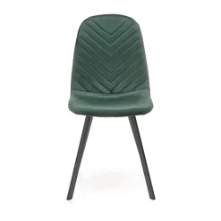 Garnero Arredamenti Set 4 sedie soggiorno moderne in velluto verde scuro nero Icaro Outlet