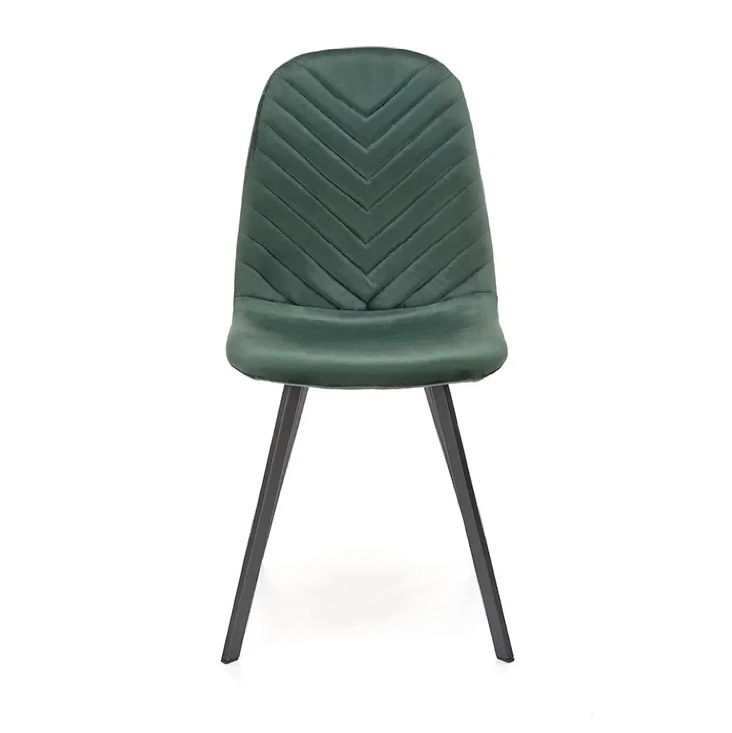 Garnero Arredamenti Set 4 sedie soggiorno moderne in velluto verde scuro nero Icaro Outlet