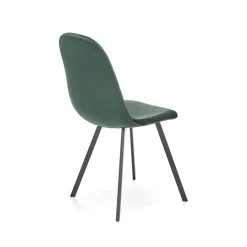 Garnero Arredamenti Set 4 sedie soggiorno moderne in velluto verde scuro nero Icaro Outlet