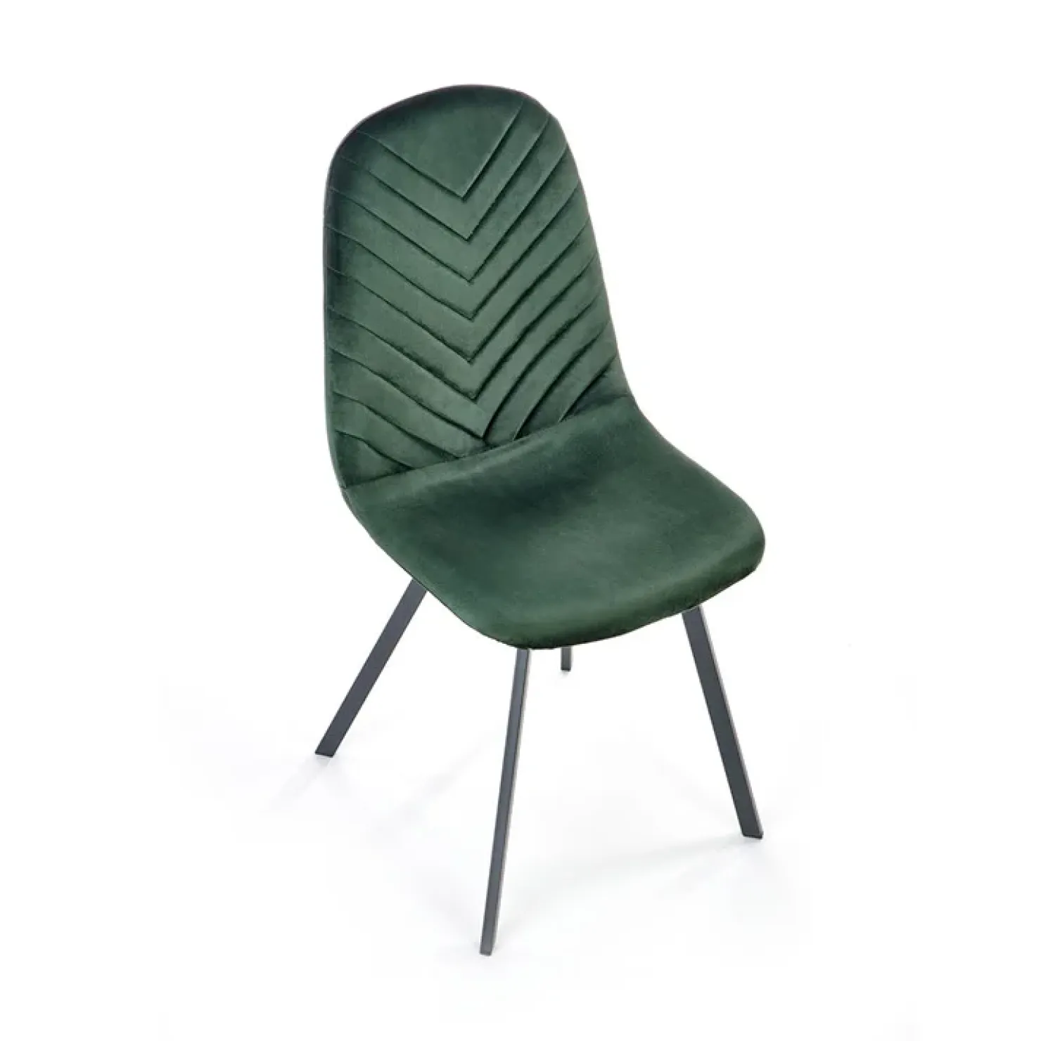 Garnero Arredamenti Set 4 sedie soggiorno moderne in velluto verde scuro nero Icaro Outlet
