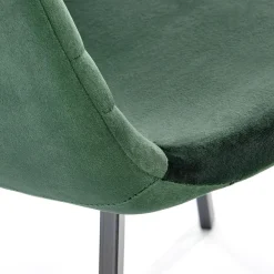 Garnero Arredamenti Set 4 sedie soggiorno moderne in velluto verde scuro nero Icaro Outlet
