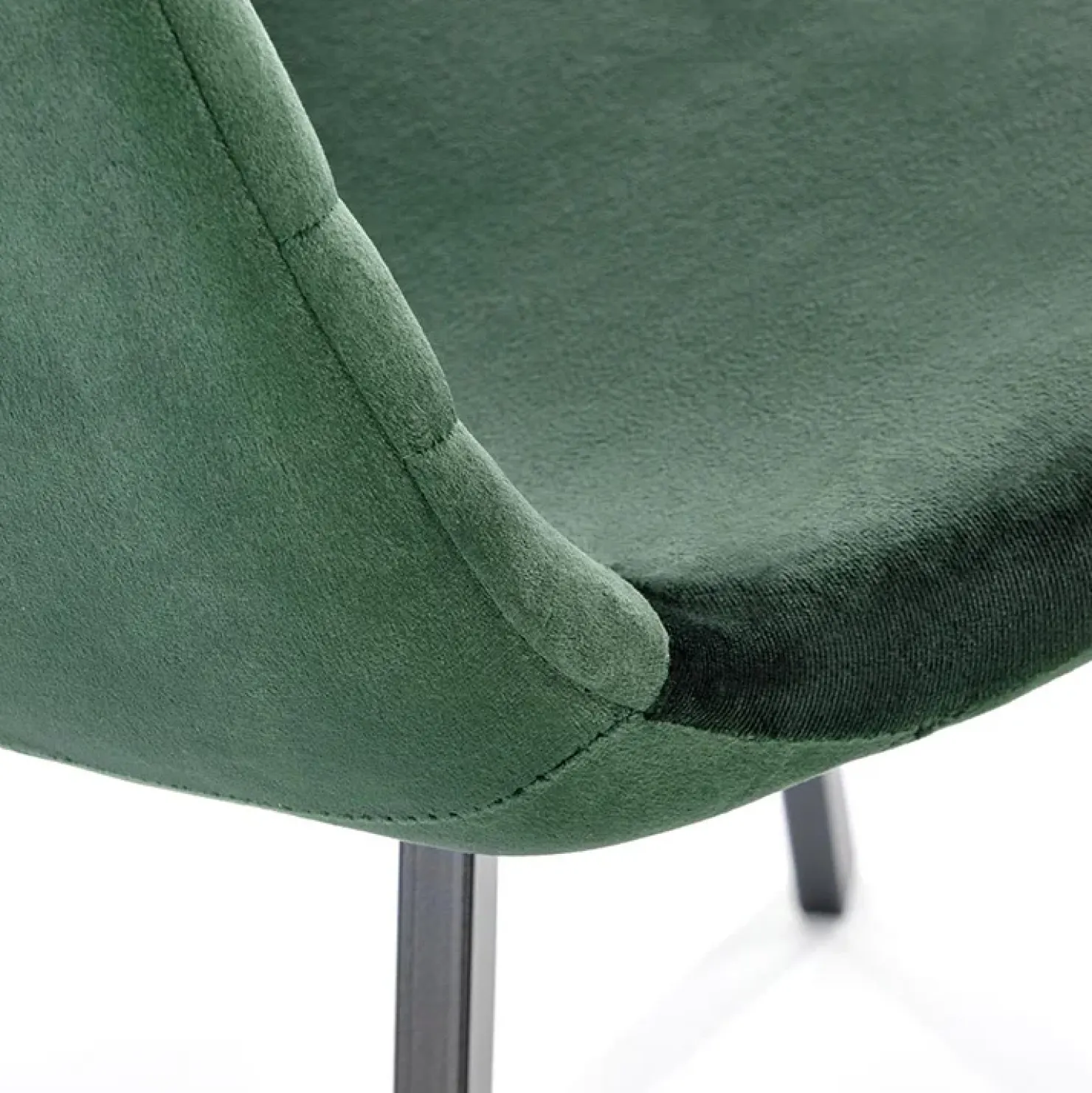 Garnero Arredamenti Set 4 sedie soggiorno moderne in velluto verde scuro nero Icaro Outlet