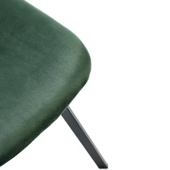Garnero Arredamenti Set 4 sedie soggiorno moderne in velluto verde scuro nero Icaro Outlet