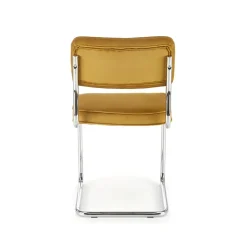 Garnero Arredamenti Set 4 sedie soggiorno moderne in velluto acciaio Vader Senape