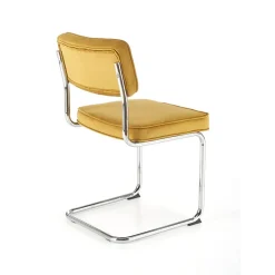 Garnero Arredamenti Set 4 sedie soggiorno moderne in velluto acciaio Vader Senape