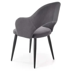 Garnero Arredamenti Set 2 sedie soggiorno moderne imbottite in velluto grigio Alma Clearance