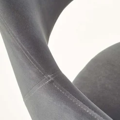 Garnero Arredamenti Set 2 sedie soggiorno moderne imbottite in velluto grigio Alma Clearance