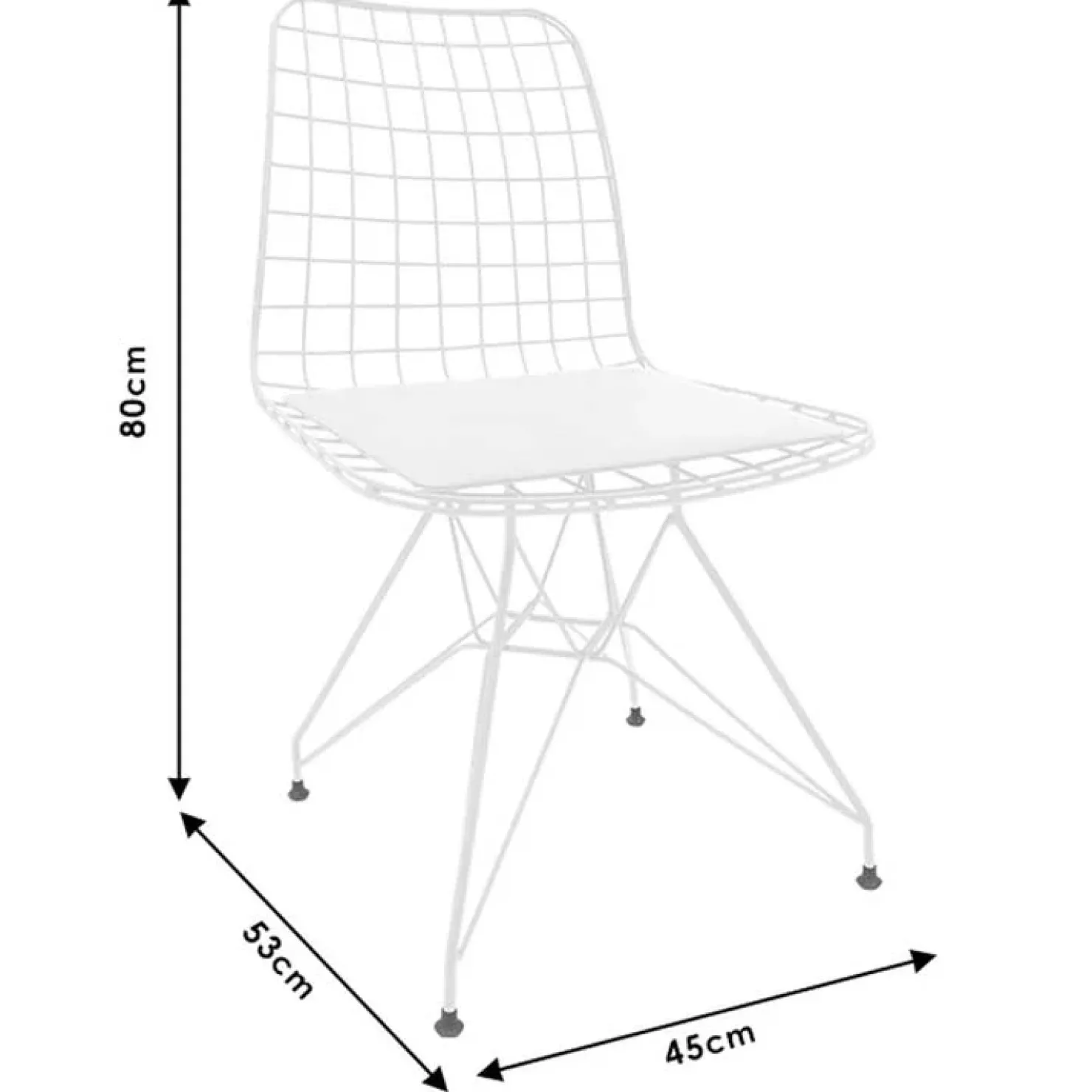 Garnero Arredamenti Set 4 sedie soggiorno moderne industrial metallo bianco Next